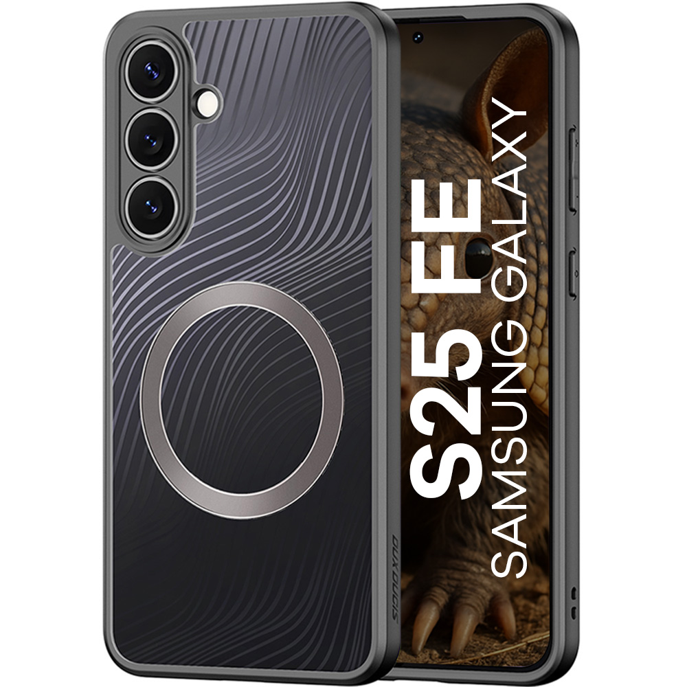 Etui Dux Ducis Aimo Mag do Galaxy S25 FE, przezroczyste z czarną ramką